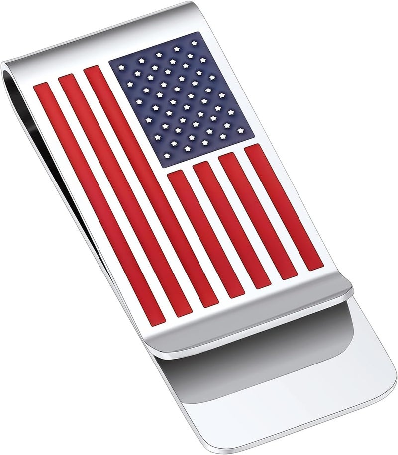 ChainsHouse Stainless Steel Money Clip Slim Wallet Credit Business Card Holder for Men, Wallet Charms Gift for Father Dad Husband - Image 1